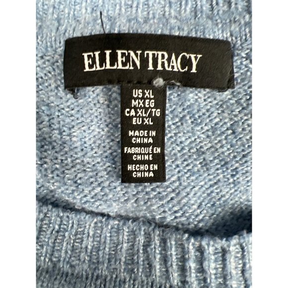 Ellen Tracy Crew Neck Blue Sweater Size XL - Picture 4 of 5